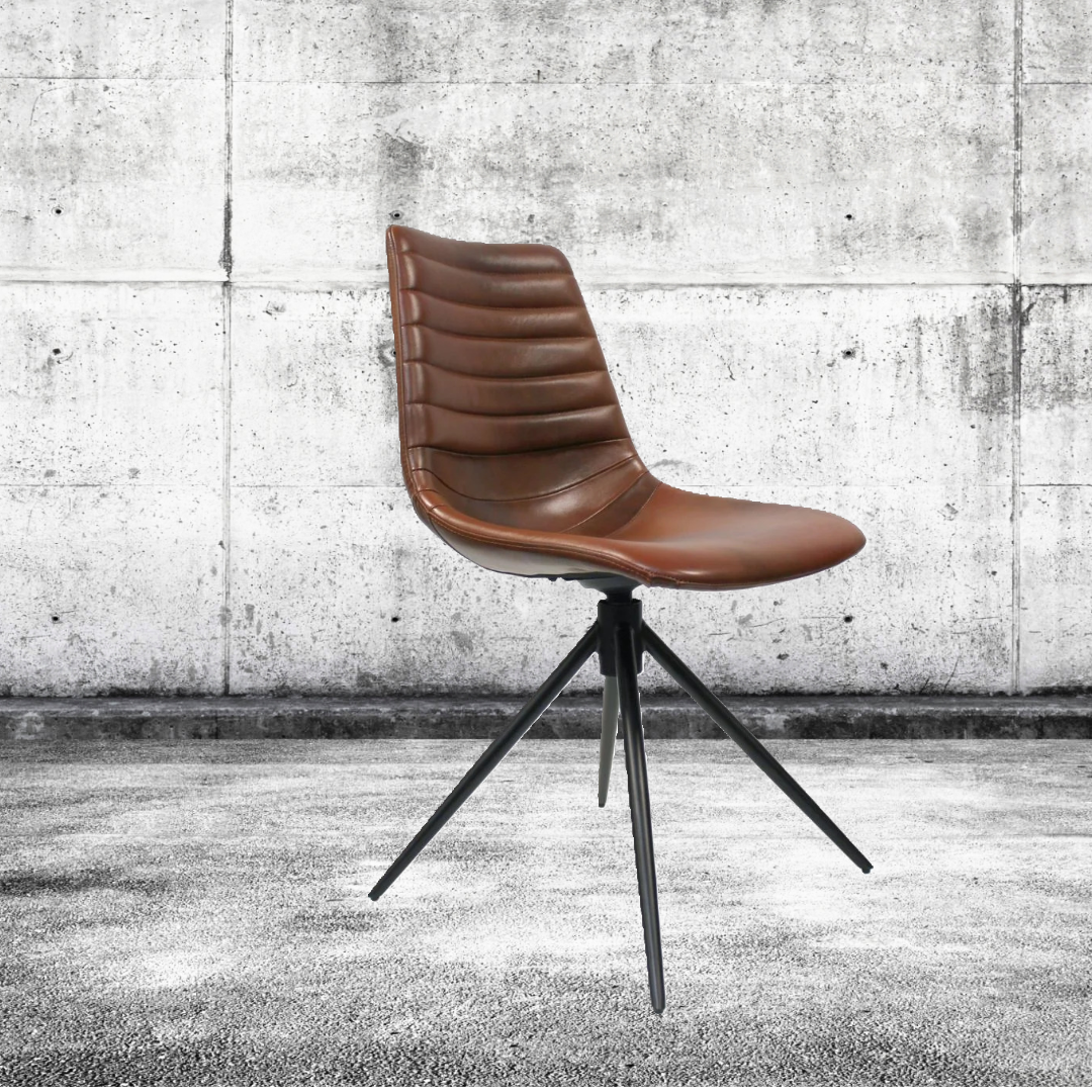 Spisebordsstol Selma , Okse LÆDER Brun.