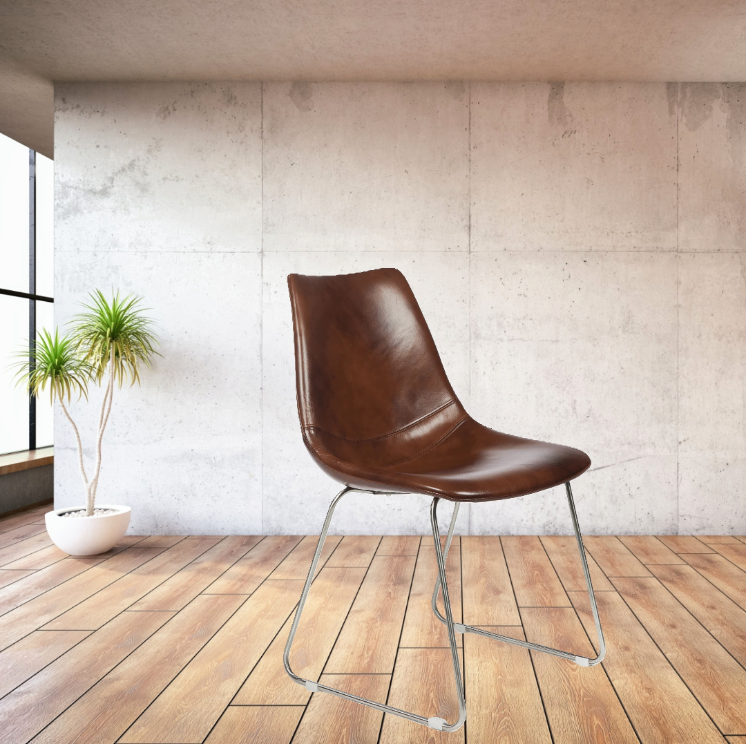 Hundevad & Co Mathias Spisebordsstol Brun LÆDER.