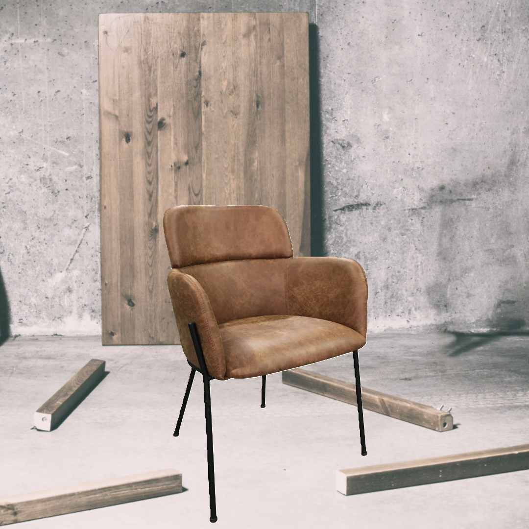 Hundevad & Co Daniel stol i Brun microfiber stof.