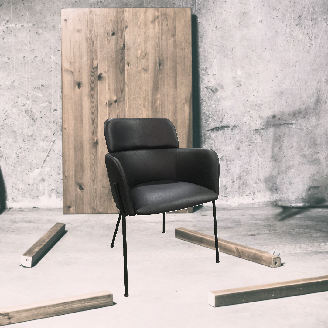 Hundevad & Co Daniel stol sort microfiber stof