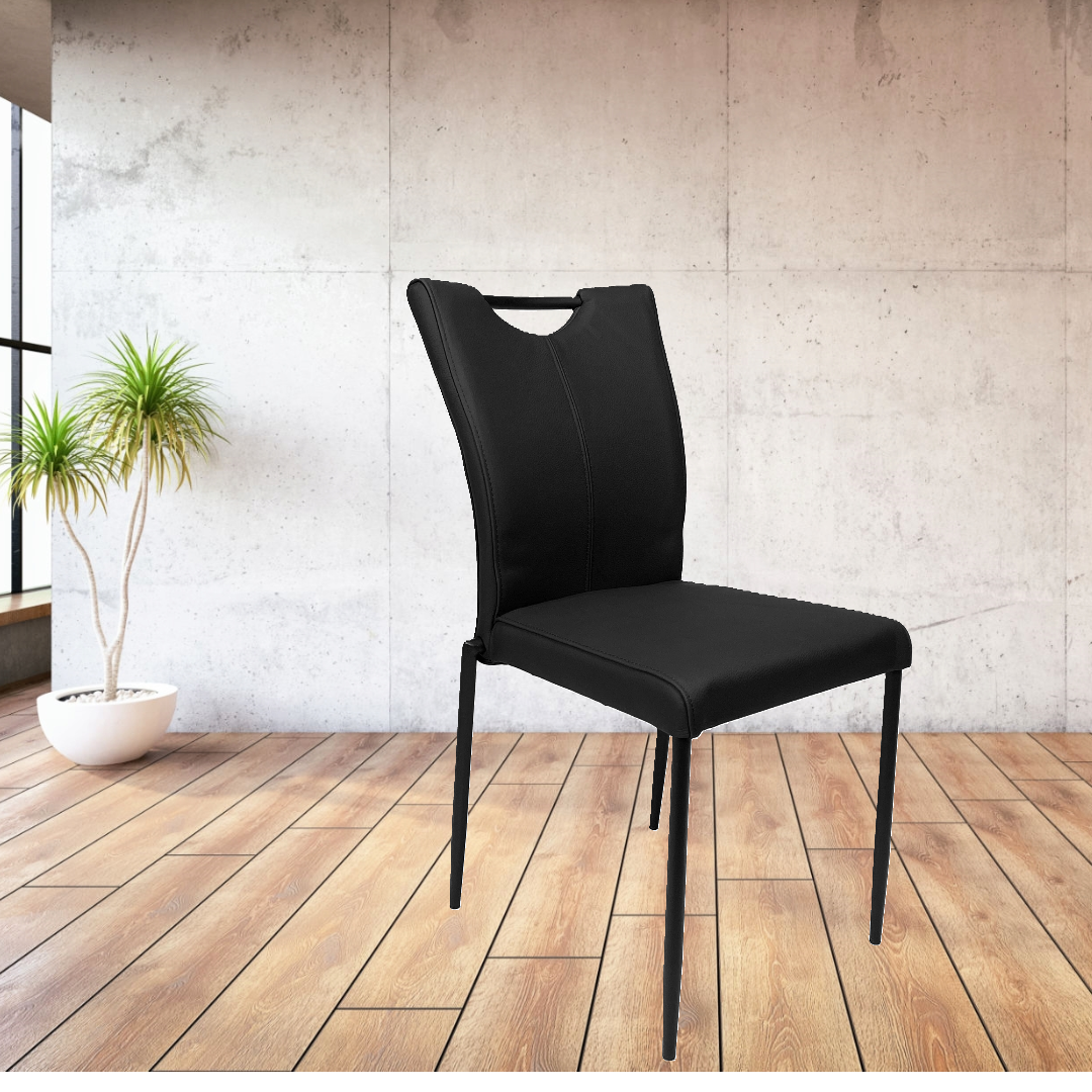 Hundevad Spisebordsstol model E-40D sort læder.