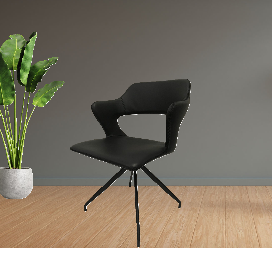 Hundevad Spisebordsstol model Swing Sort læder.