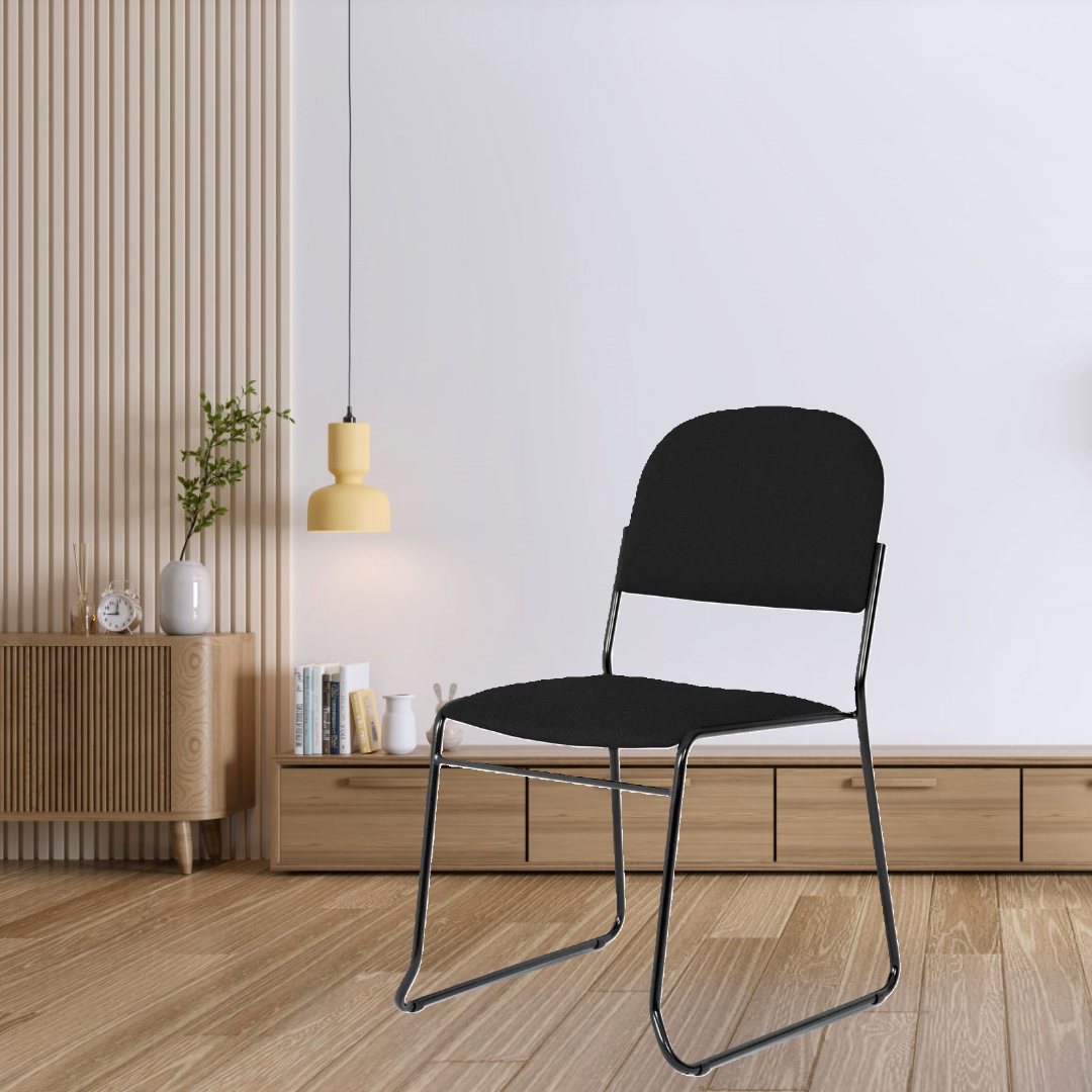 Vest mødestol, blank/sort.