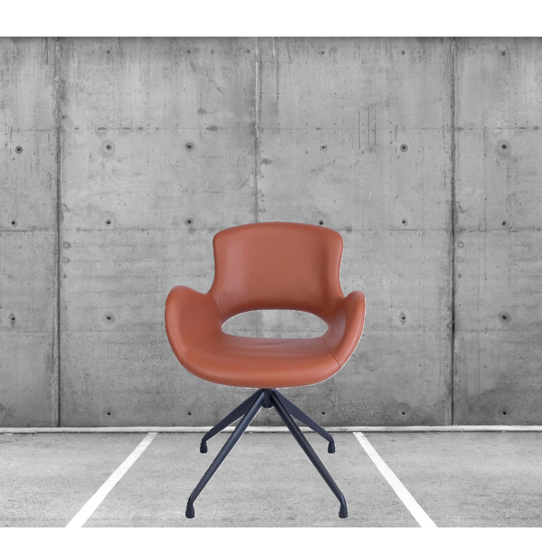 Luna spisebordsstol, cognac læder.