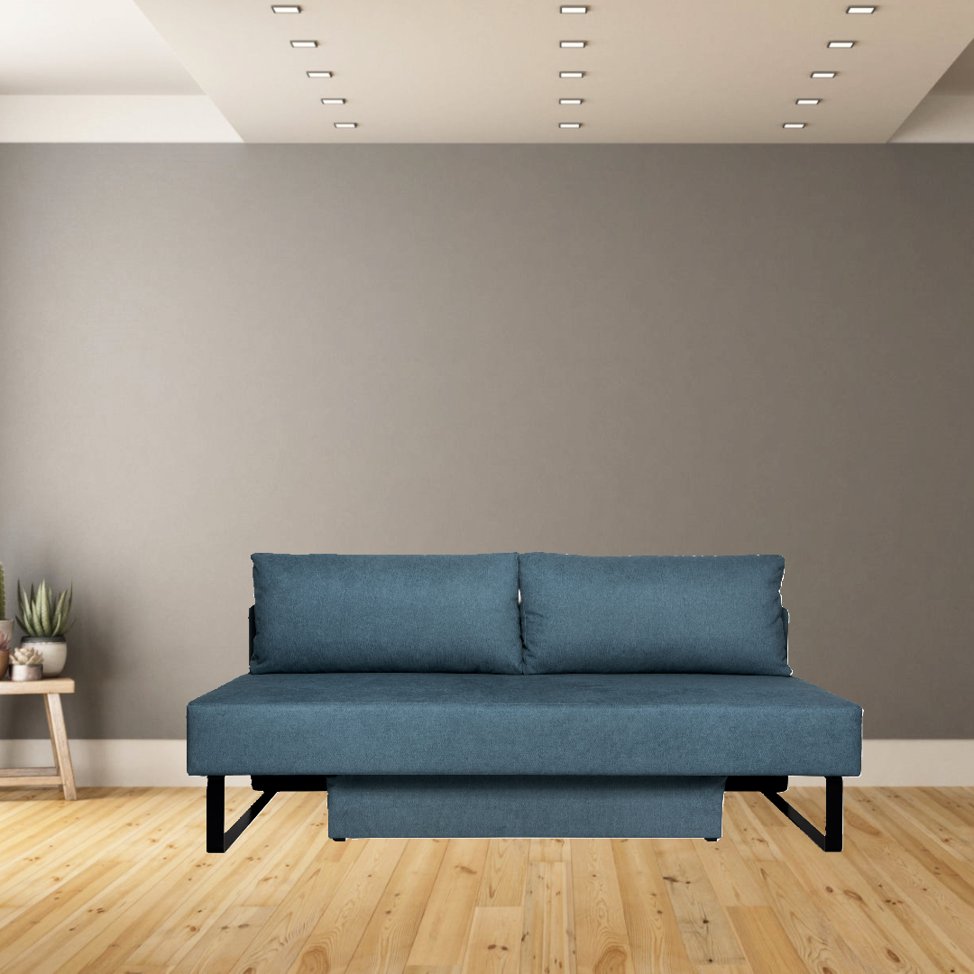 Sommer sovesofa blå, medium hårdhed.