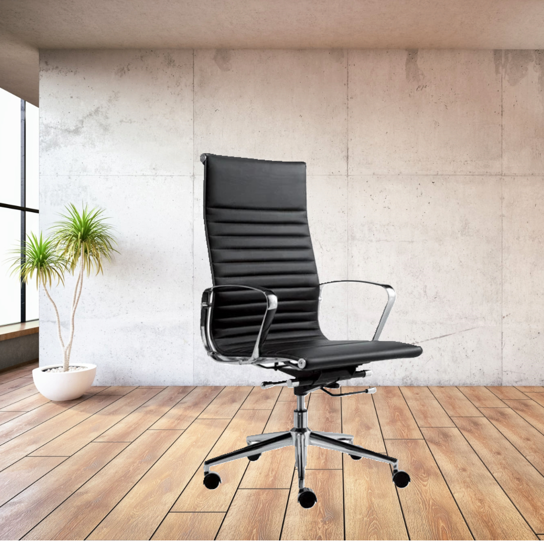 kontorstol Wye i læder og med høj ryg