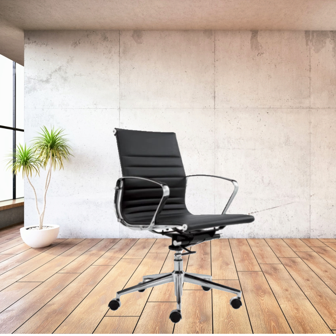 kontorstol Wye i læder og med lav ryg