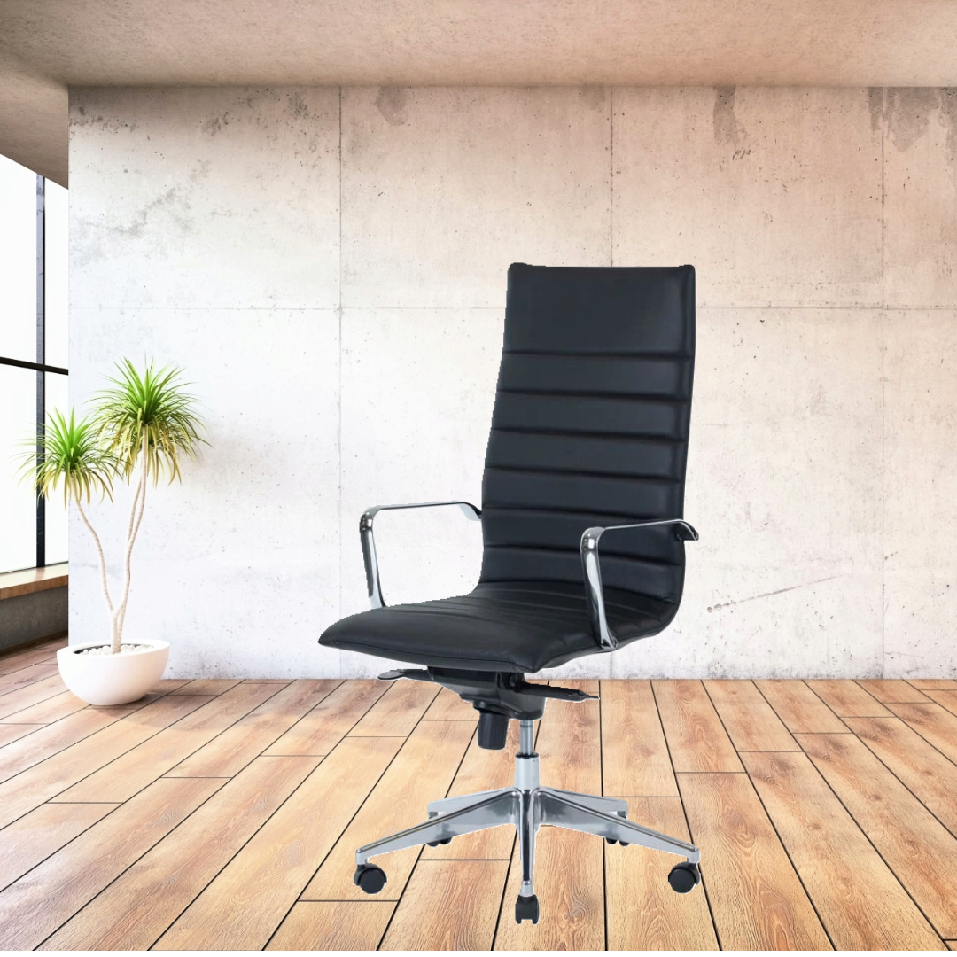 Kontorstol / Mødestol Prestige m. høj ryg, sort