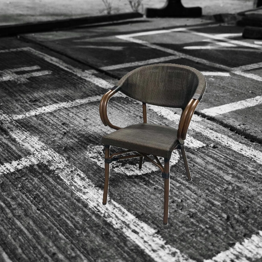 House of Sander Paris stol m. armlæn, brun