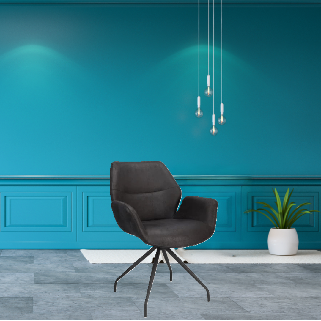 Lexpo Victoria Spisestol M/armlæn, micro Læder sort