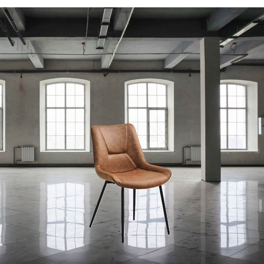 Lexpo Hannah spisestuestol UF stof, brun/sort metal