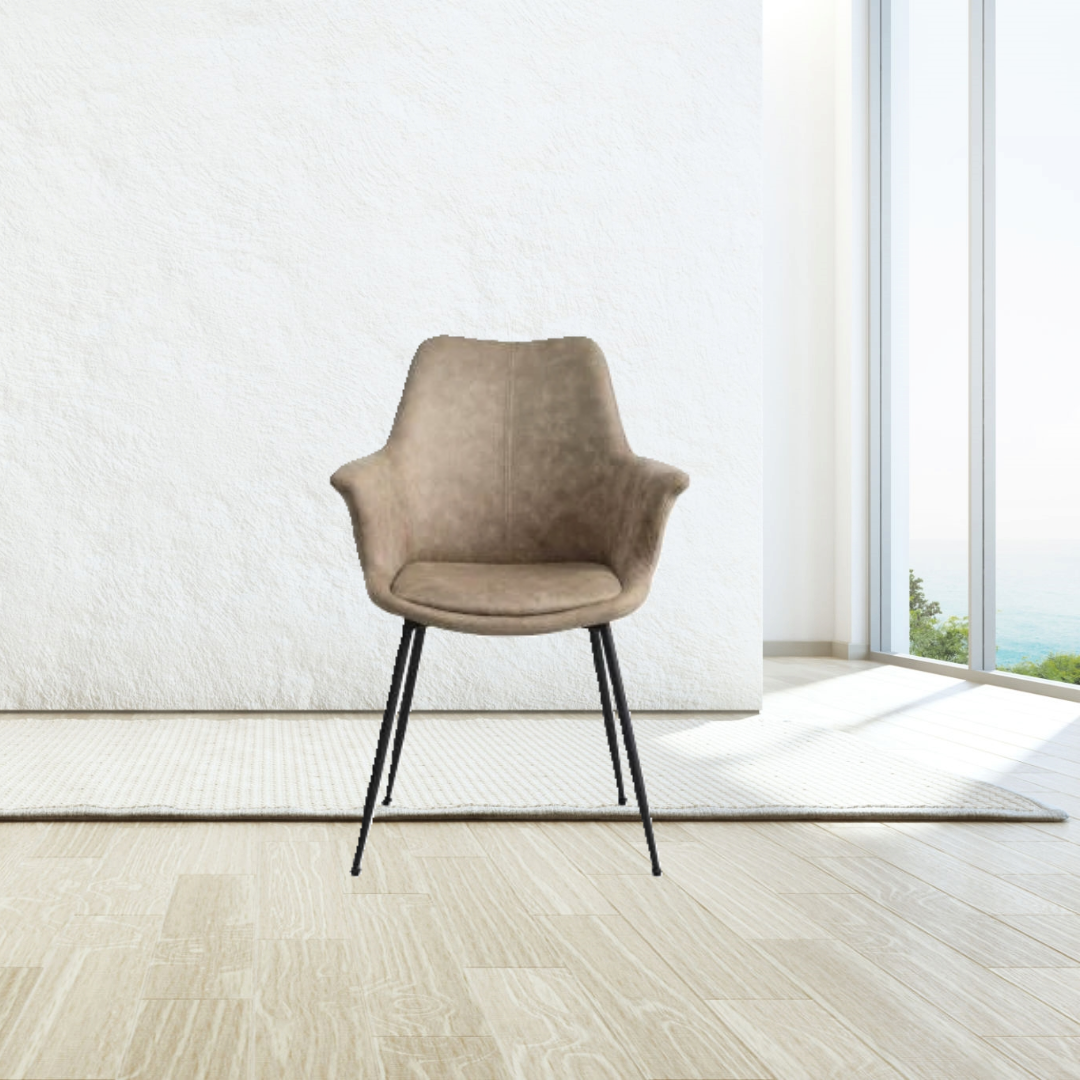 Lexpo Lily spisebordstol i Ægte Læder sort.